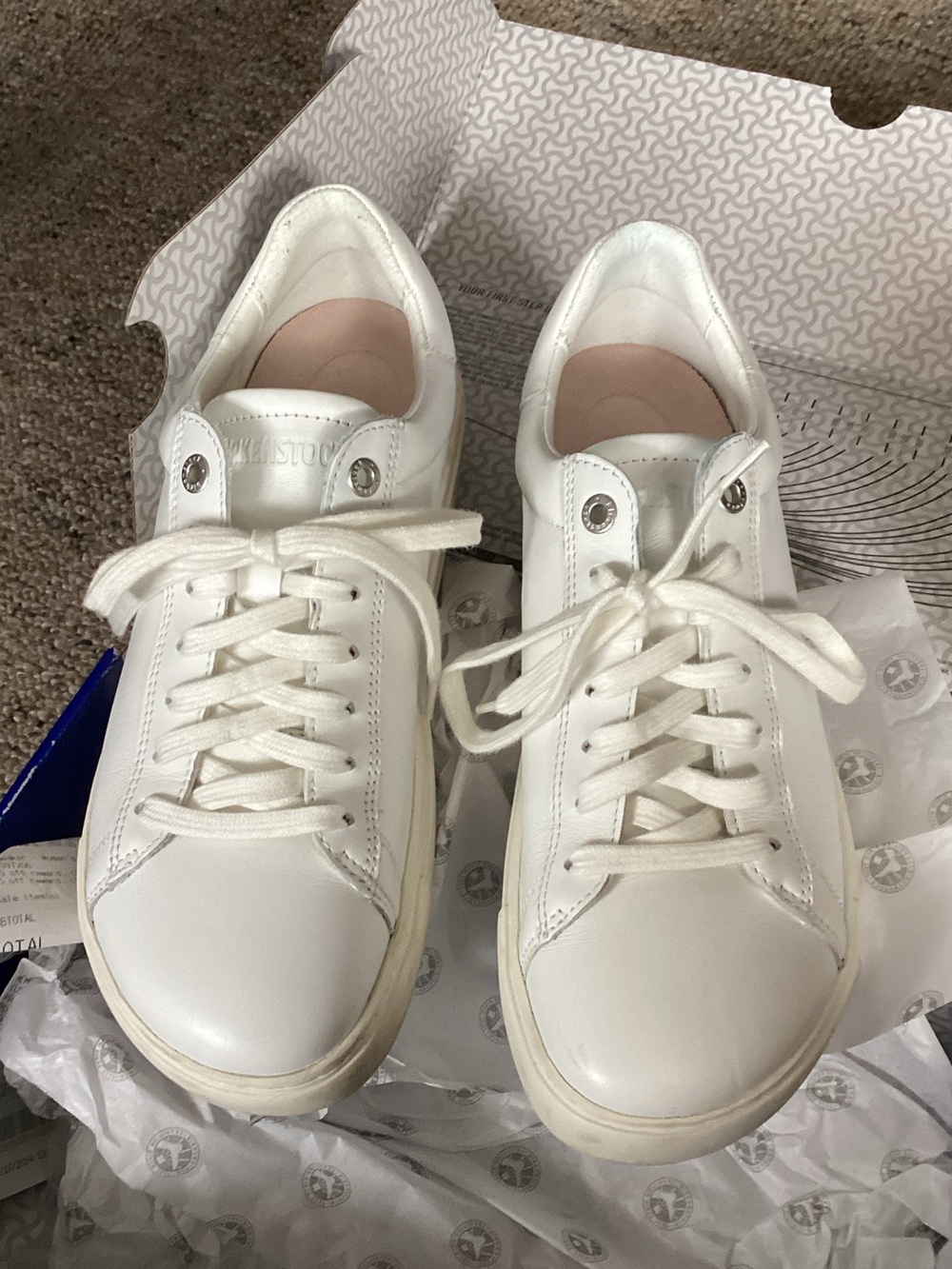 Birkenstock White Leather Women's Low-Top Sneakers